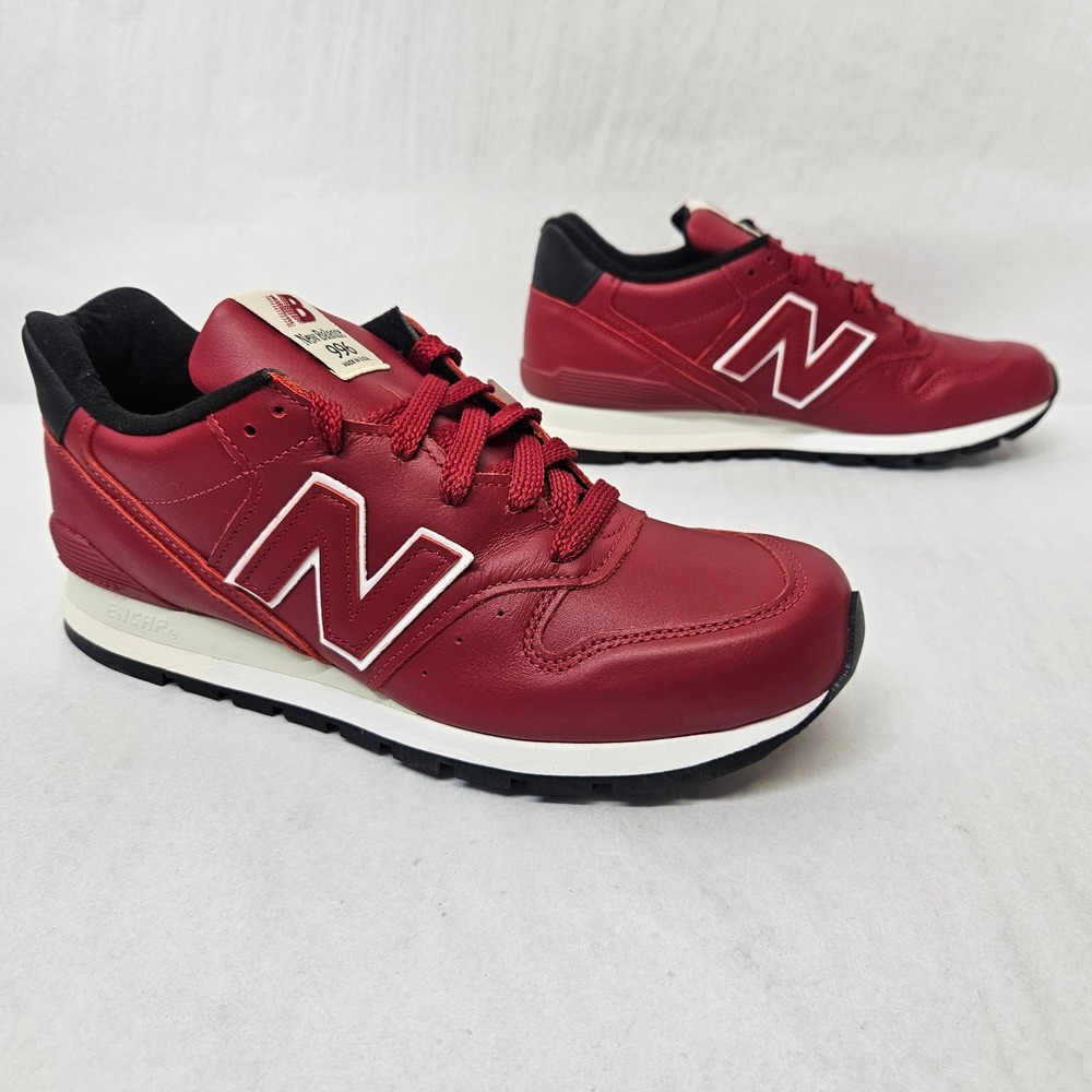 New Balance 996 Leather Sneakers Made in USA U996RB Crimson Red Mens Size 9
